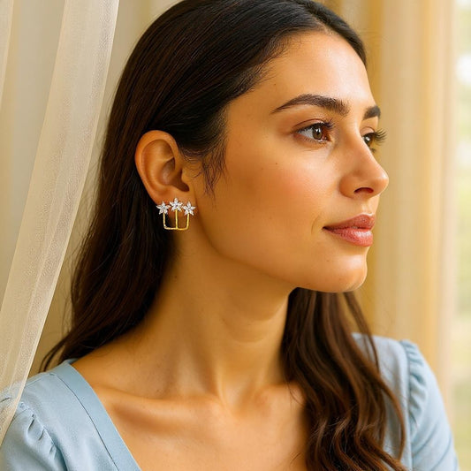 Trio Star Tops Earrings AD casuals Ear Rings Earrings office party Trincket Jewellry Jewelry Jewellery