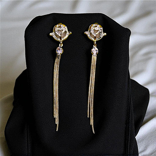 Rose Bud Golden Earrings Gold Earrings Ear Rings Earrings party Trincket Jewellry Jewelry Jewellery