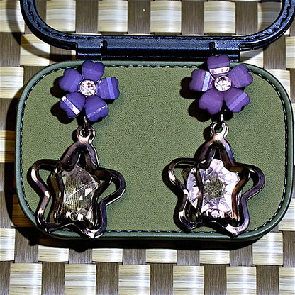 Flower & Star Crystal Earrings | Shine Every Day Blue Earrings casuals Ear Rings Earrings office party Trincket Jewellry Jewelry Jewellery