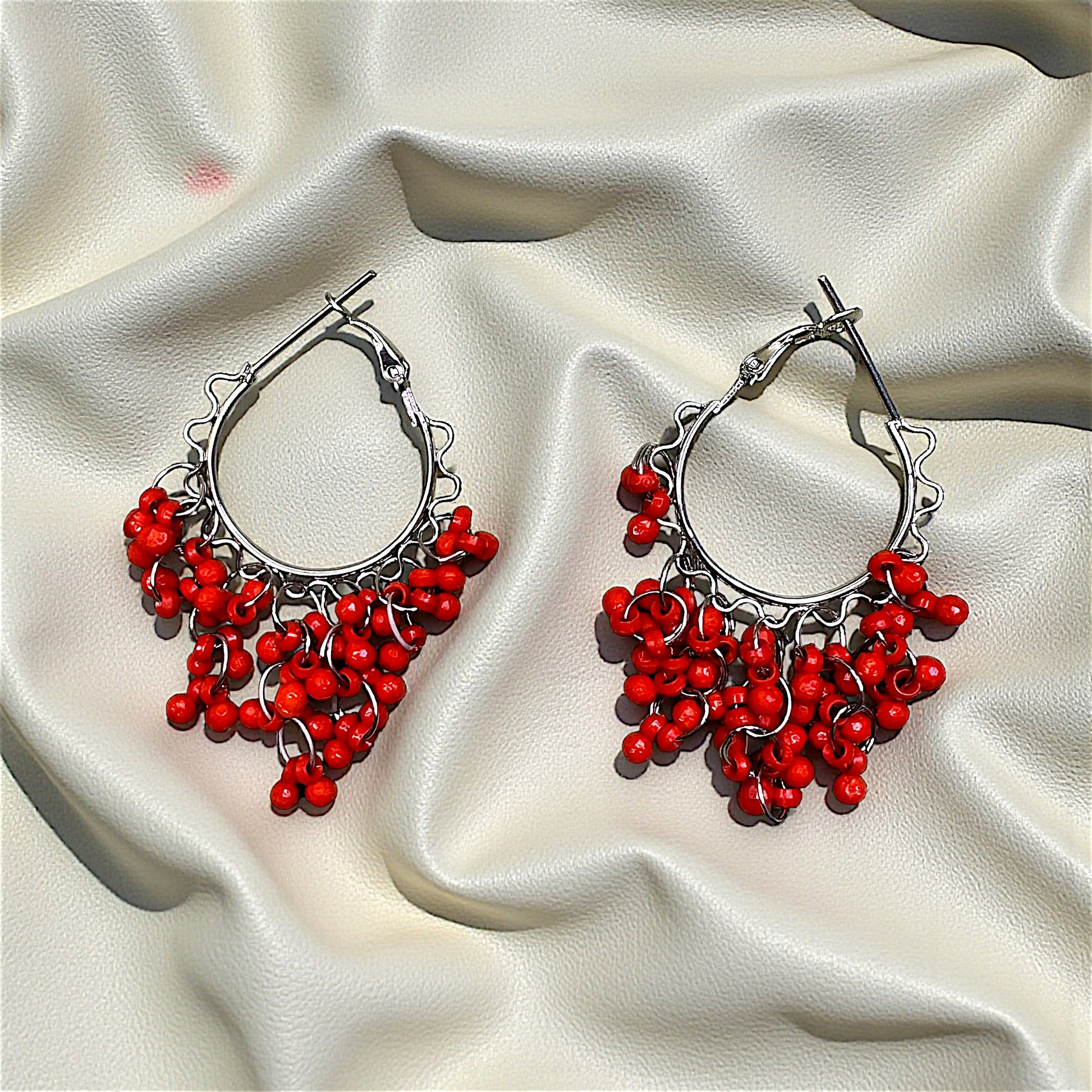 Tiny Bell Earrings - Ethnic Charm Unleashed! Red Earrings bead casuals Ear Rings Earrings ethnic office party Trincket Jewellry Jewelry Jewellery