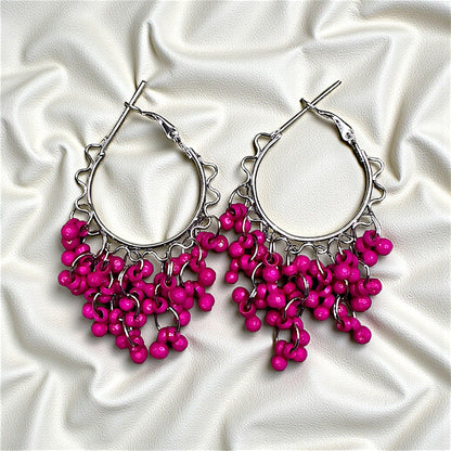 Tiny Bell Earrings - Ethnic Charm Unleashed! Pink Earrings bead casuals Ear Rings Earrings ethnic office party Trincket Jewellry Jewelry Jewellery