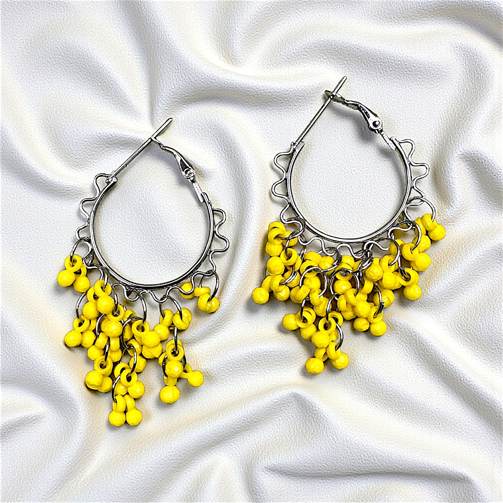 Tiny Bell Earrings - Ethnic Charm Unleashed! Yellow Earrings bead casuals Ear Rings Earrings ethnic office party Trincket Jewellry Jewelry Jewellery
