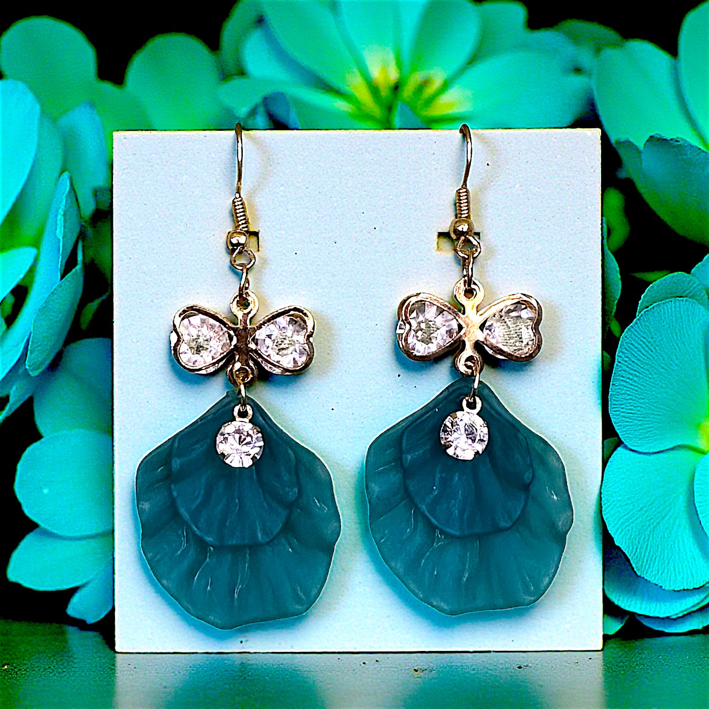 Double Leaf Danglers Turquoise Earrings casuals Ear Rings Earrings party Trincket Jewellry Jewelry Jewellery