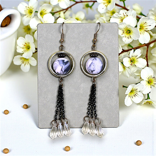 Single Bead Dangles White Earrings bead casuals Ear Rings Earrings office party Trincket Jewellry Jewelry Jewellery