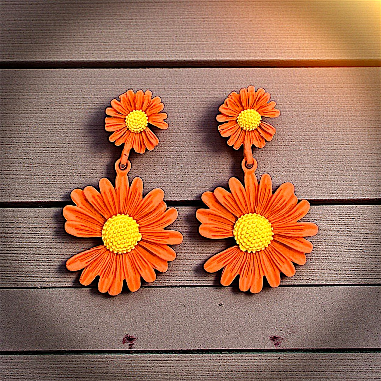 Sunflower Earrings Orange Earrings casuals Ear Rings Earrings office party Trincket Jewellry Jewelry Jewellery