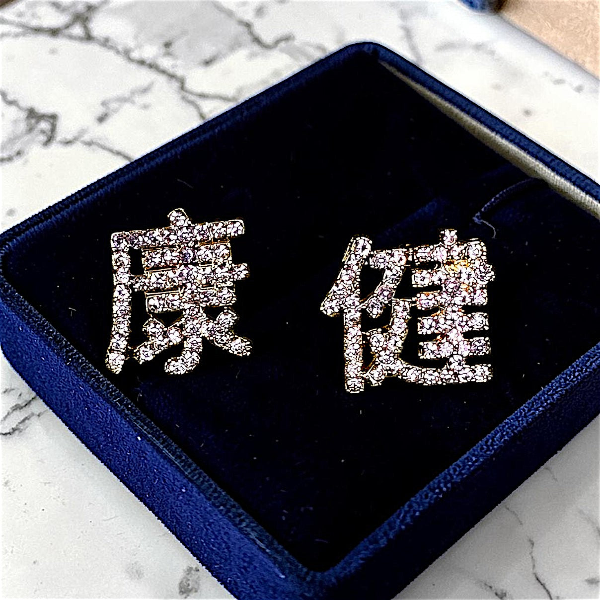 Korean Script Stone Earrings Gold Earrings casuals Ear Rings Earrings office party Trincket Jewellry Jewelry Jewellery