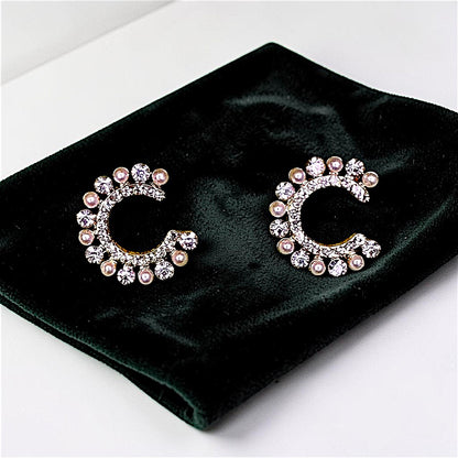 Alphabet C Earrings Gold Earrings bead casuals Ear Rings Earrings ethnic office party Trincket Jewellry Jewelry Jewellery