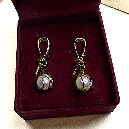 Knott & Bead Danglers Gold Earrings bead casuals Ear Rings Earrings ethnic office party Trincket Jewellry Jewelry Jewellery