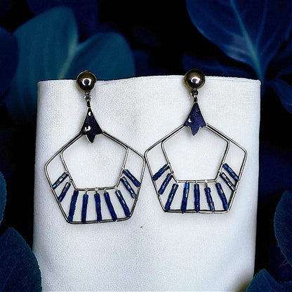 Beaded Pentagon Earrings