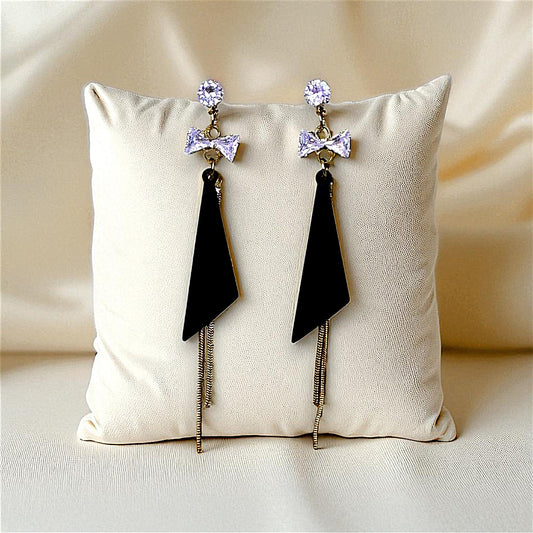 Casual Black & Chain Earrings Triangle Earrings Ear Rings Earrings party Trincket Jewellry Jewelry Jewellery