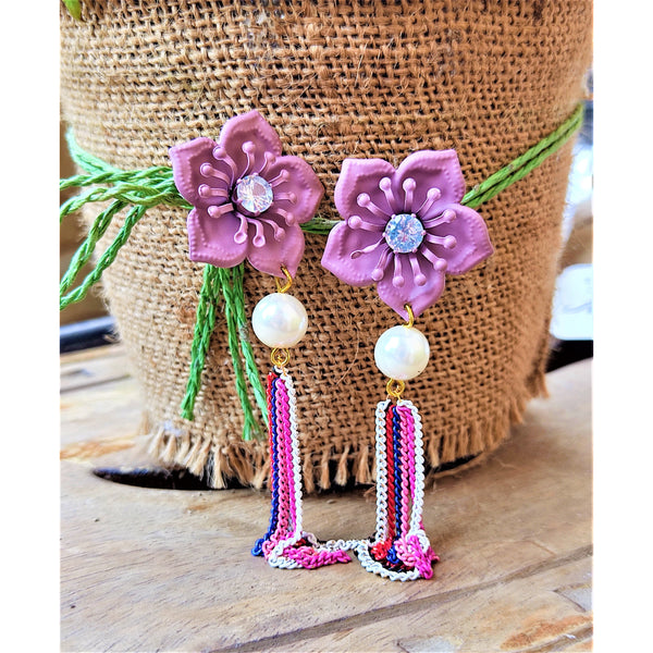 Flower and Chain Dangle Earring Jewelry Ear Rings Earrings Trincket