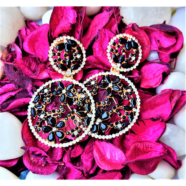 Flower pattern round earrings Jewelry Ear Rings Earrings Trincket