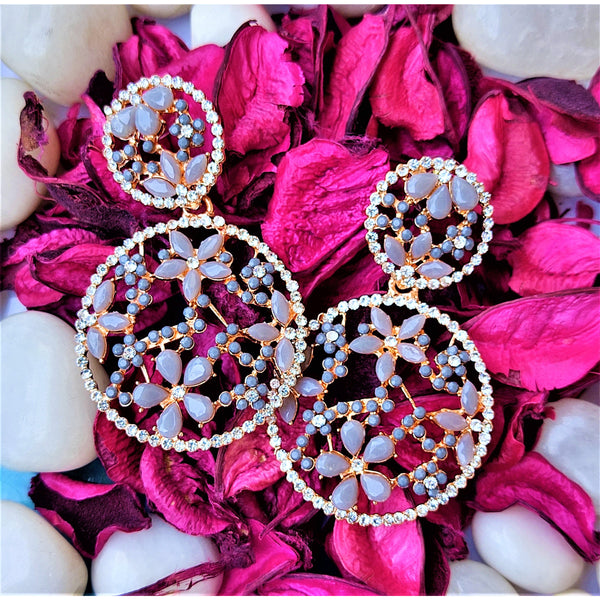 Flower pattern round earrings Jewelry Ear Rings Earrings Trincket