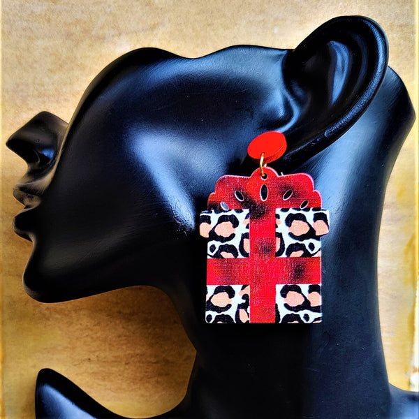 Gift Box Wooden Earrings Jewelry Ear Rings Earrings Trincket