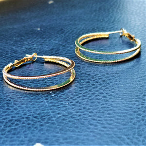 Golden Hoops Double Circle Jewelry Ear Rings Earrings Trincket