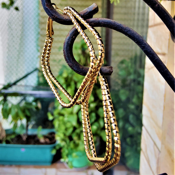 Golden Hoops Double Diamond Jewelry Ear Rings Earrings Trincket