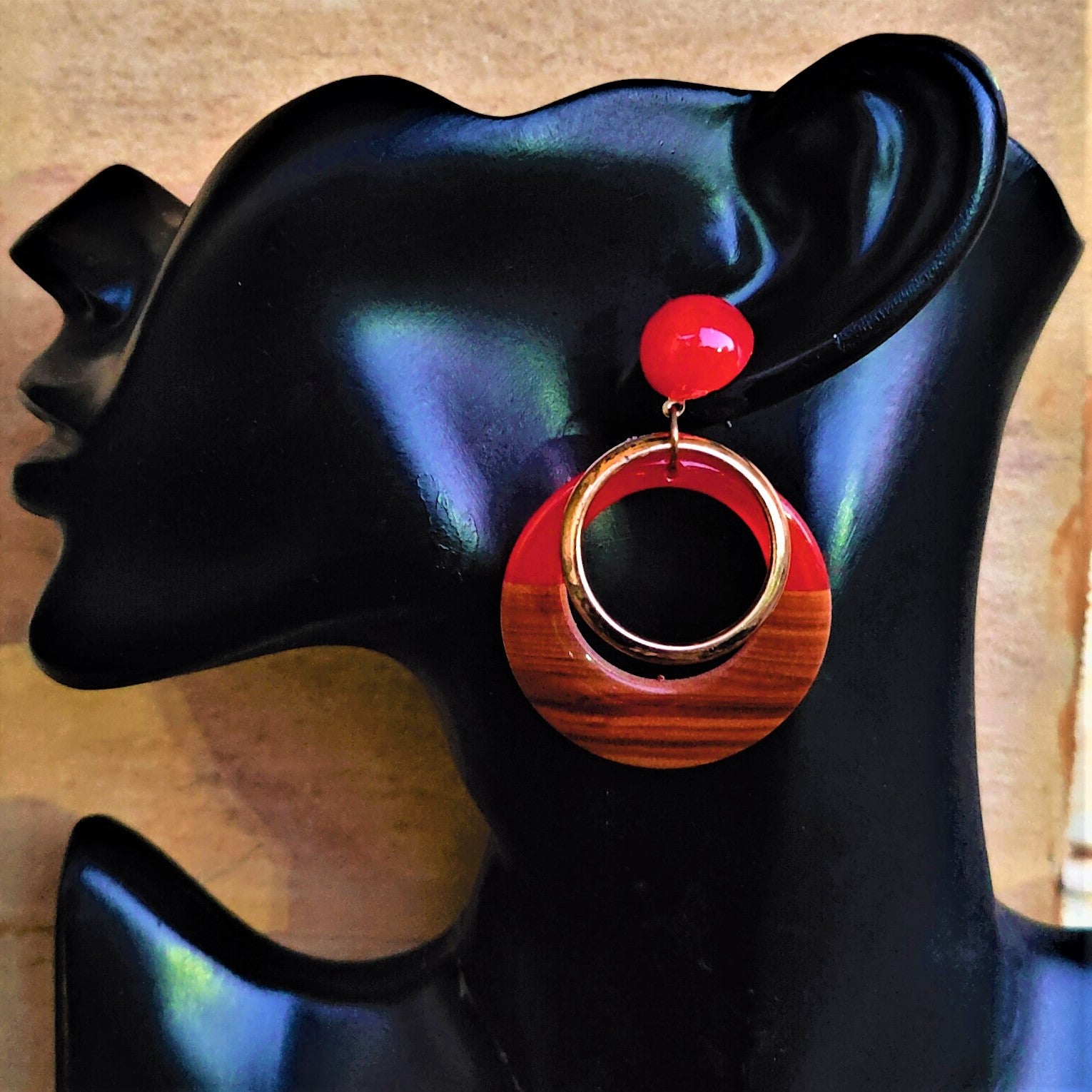 Double color Earrings Red Jewelry Ear Rings Earrings Trincket