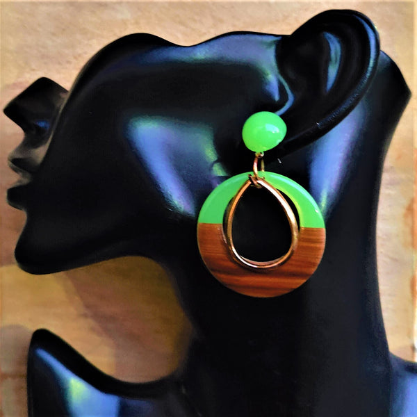 Double color Earrings Green Jewelry Ear Rings Earrings Trincket