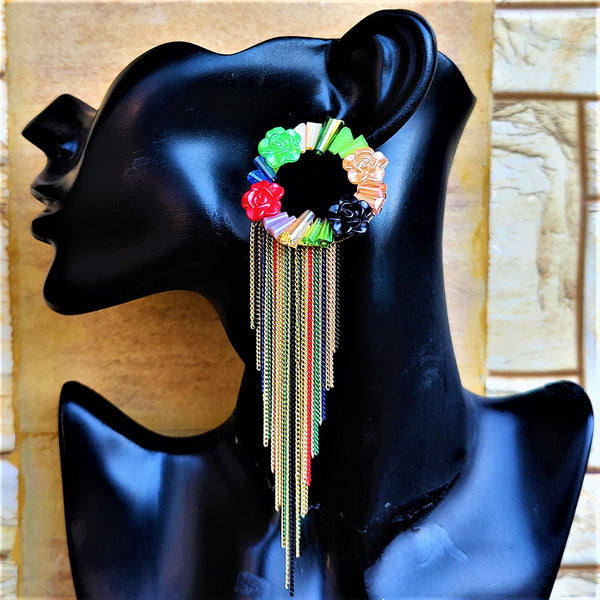 Rose Beads Korean Dangler Multicolor Jewelry Ear Rings Earrings Trincket