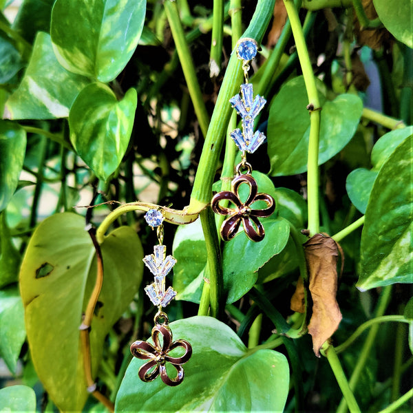 Flower Pattern Earrings Brown Jewelry Ear Rings Earrings Trincket