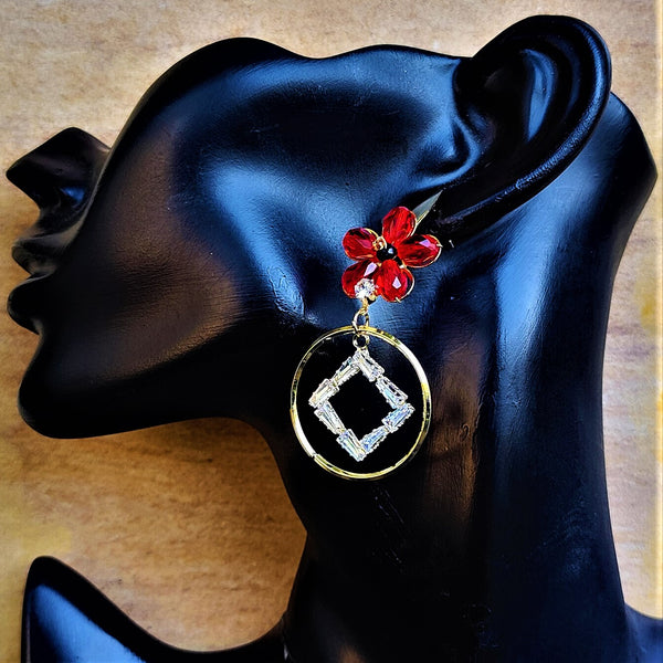 Flower Shaped Rice Beads Earrings Jewelry Ear Rings Earrings Trincket