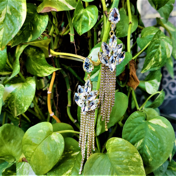 Glass Stone Fancy Danglers White Jewelry Ear Rings Earrings Trincket