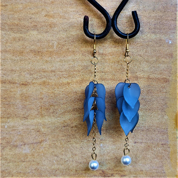 Bunch of Leaves Earrings Dark Blue Jewelry Ear Rings Earrings Trincket