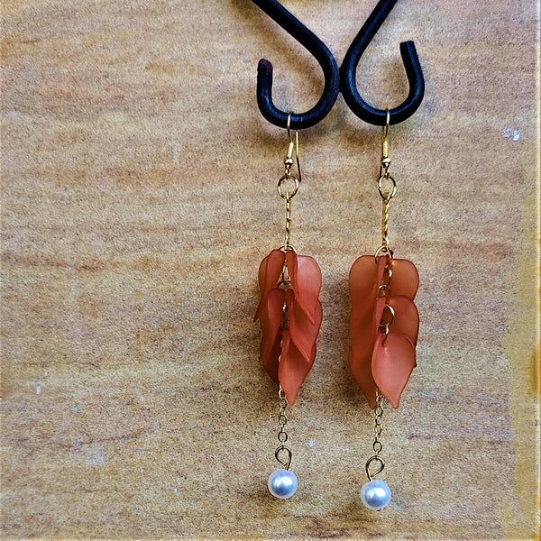 Bunch of Leaves Earrings Brown Jewelry Ear Rings Earrings Trincket