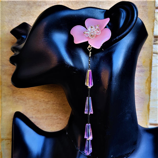 Big flower Earrings with Rice Stones Jewelry Ear Rings Earrings Trincket
