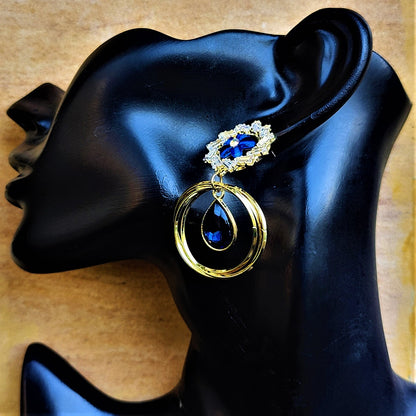 Flower Pattern Glass Stone Earrings Earrings AD Ear Rings Earrings party Trincket Jewellry Jewelry Jewellery