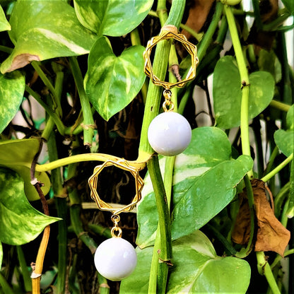 Big Bead Casual Earrings White Earrings Ear Rings Earrings Trincket Jewellry Jewelry Jewellery