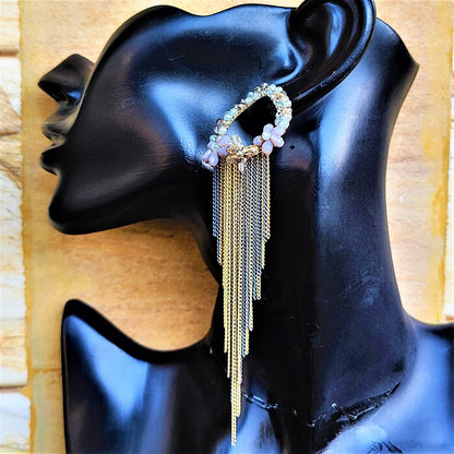 Long Length Korean Danglers Earrings bead Ear Rings Earrings party Trincket Jewellry Jewelry Jewellery