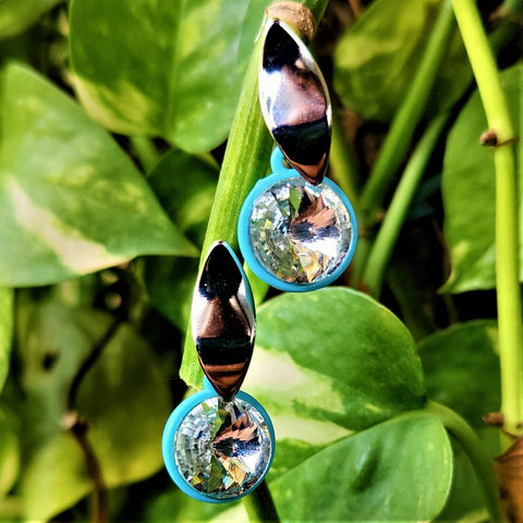 Cute Little Glass Bead Earrings Blue Jewelry Ear Rings Earrings Trincket