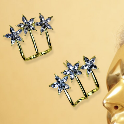 Trio Star Tops Gold Earrings casuals Ear Rings Earrings office party Trincket Jewellry Jewelry Jewellery