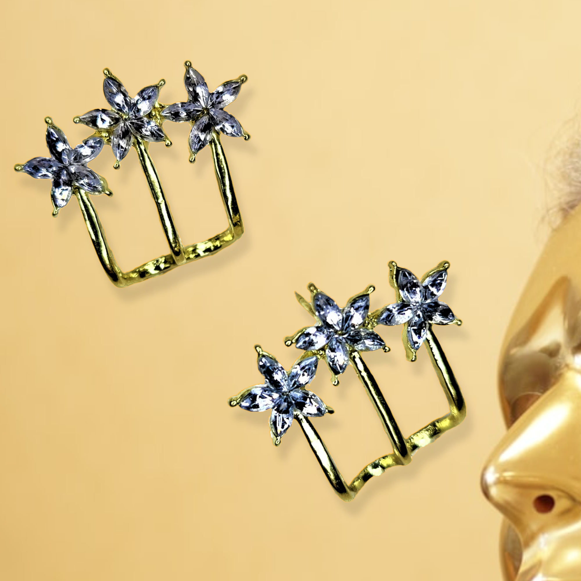 Trio Star Tops Jewelry Ear Rings Earrings Trincket