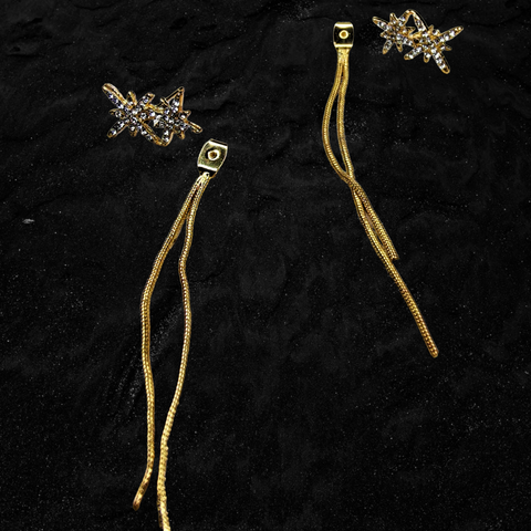 Star Earrings with Chain Jewelry Ear Rings Earrings Trincket