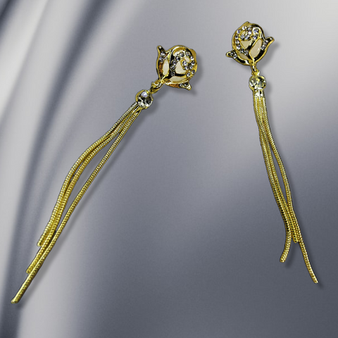 Rose Petal Golden Earrings Jewelry Ear Rings Earrings Trincket