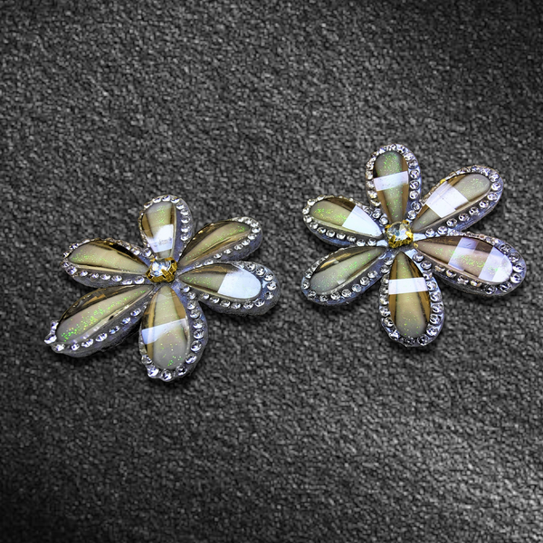 Flower and Stone Earrings Grey Jewelry Ear Rings Earrings Trincket