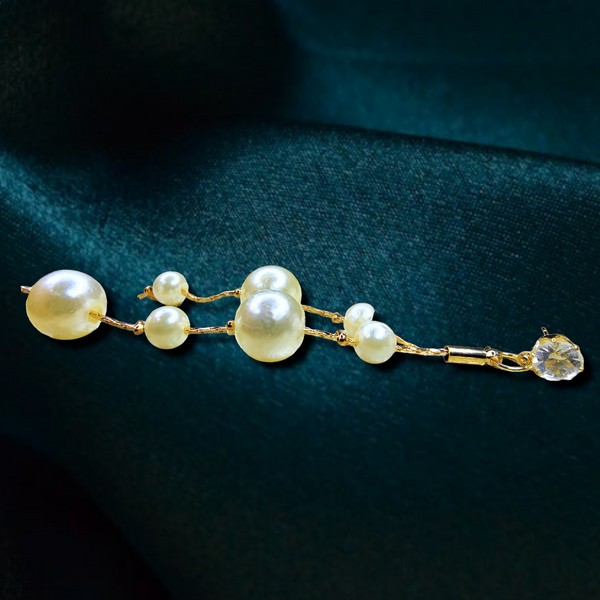 Pearl Bead and Chain Jewelry Ear Rings Earrings Trincket