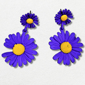 Sunflower Earrings Purple Jewelry Ear Rings Earrings Trincket