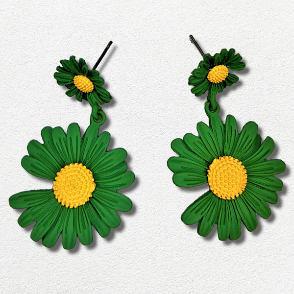 Sunflower Earrings Green Jewelry Ear Rings Earrings Trincket