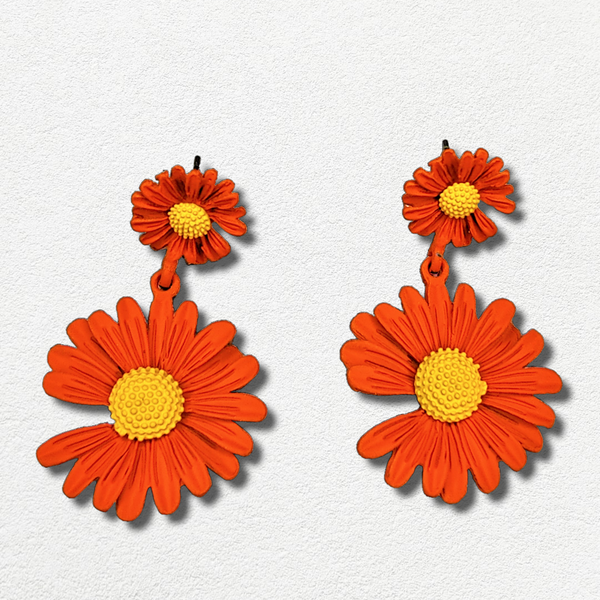 Sunflower Earrings Orange Jewelry Ear Rings Earrings Trincket