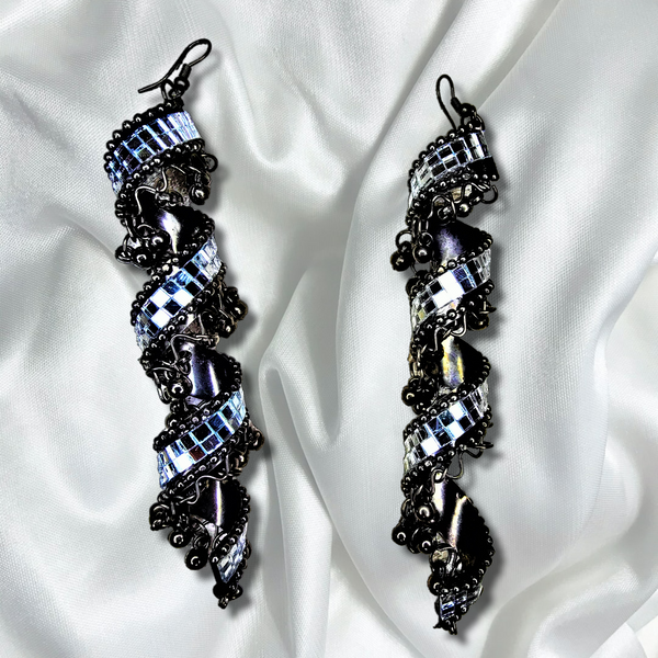 Long Spiral Ethnic Earrings Black Jewelry Ear Rings Earrings Trincket