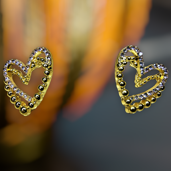 Twin Heart Earrings Jewelry Ear Rings Earrings Trincket