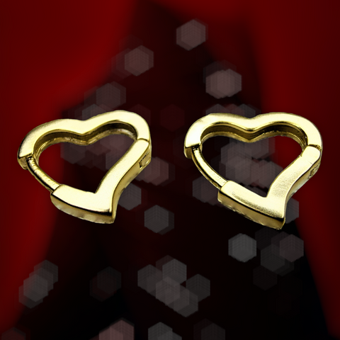 Golden Heart Hoops Jewelry Ear Rings Earrings Trincket