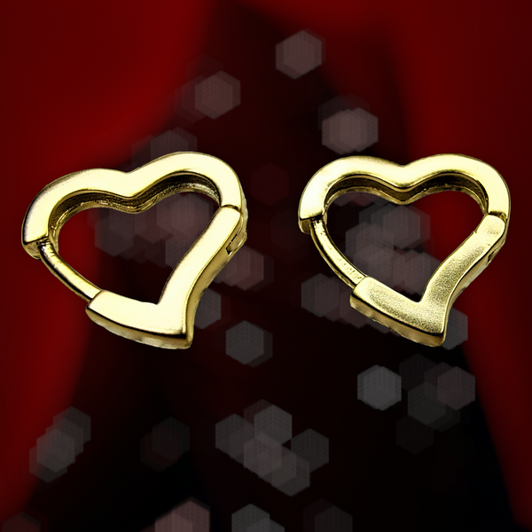 Golden Heart Hoops Jewelry Ear Rings Earrings Trincket