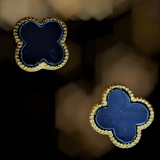 4 Petal Black Tops Black Earrings casuals Ear Rings Earrings ethnic office party Trincket Jewellry Jewelry Jewellery