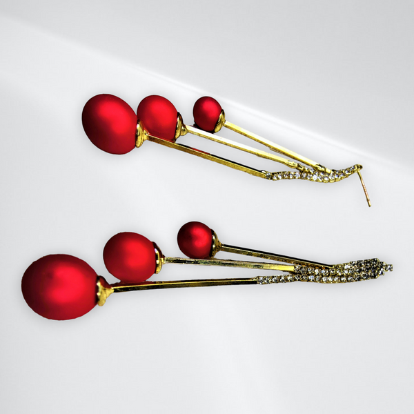 Red Fancy Danglers Jewelry Ear Rings Earrings Trincket