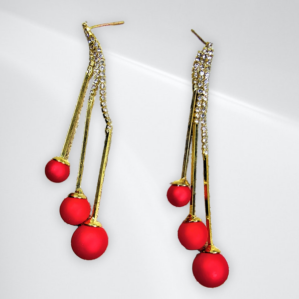 Red Fancy Danglers Jewelry Ear Rings Earrings Trincket