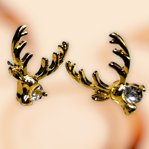 Reindeer Face Studs Jewelry Ear Rings Earrings Trincket